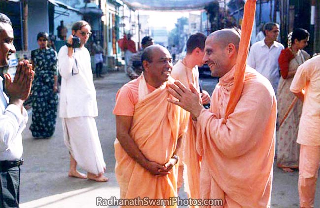 Radhanath Swami with Bhakti Swaroop Damodar Swami