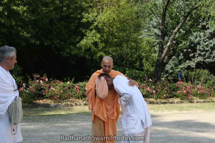Radhanath Swami Embracing a Devotee
