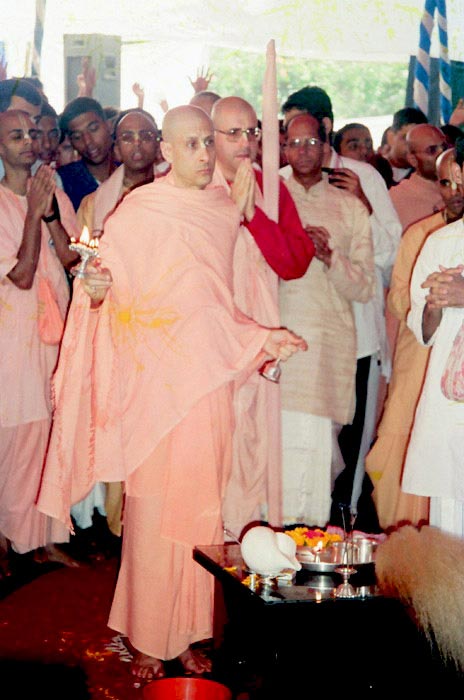 Radhanath Swami Doing Aarti