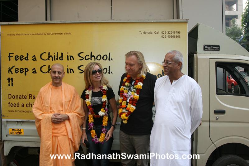 Radhanath Swami visits Midday Meal with Joe Walsh