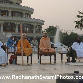 Radhanath Swami with Sri Sri Ravi Shankar ji and Yadunandan Swami Radhanath Swami at Yoga Conference 283x283 Radhanath Swami At International Yoga Conference