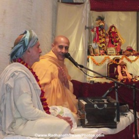 Shyamdas ji with Radhanath Swami RadhanathSwamiinBarsanaEyeCampFebruary2012684 new 283x283 Radhanath Swami At Barsana Camp 2012