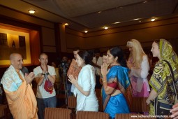 Radhanath Swami meeting guests