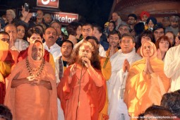 Radhanath Swami praying to Mother Ganga