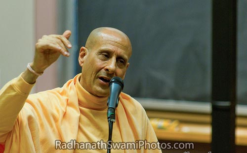 Radhanath Swami Giving Spiritual Discourse