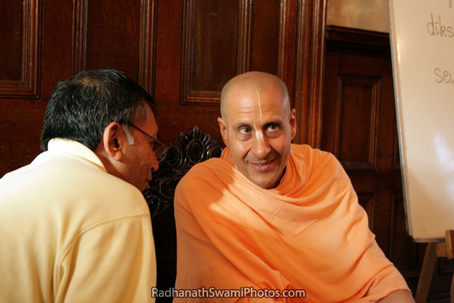 Radhanath Swami Talking To A Devotee