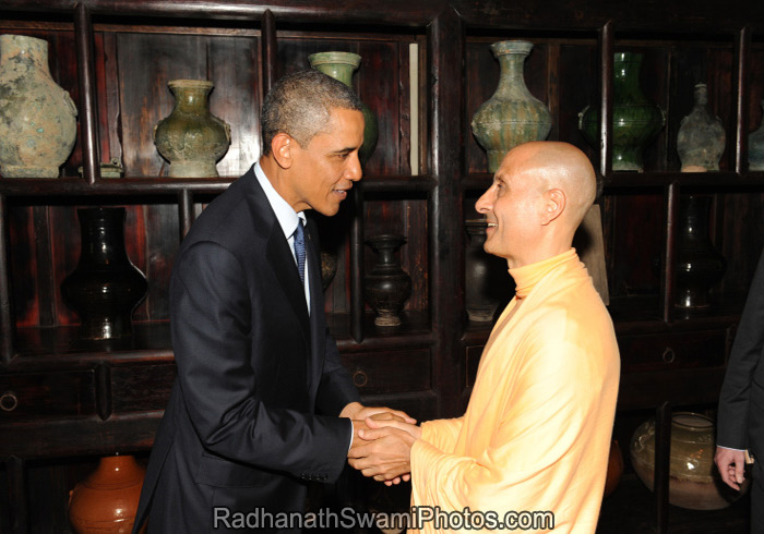 Radhanath Swami with Barack Obama