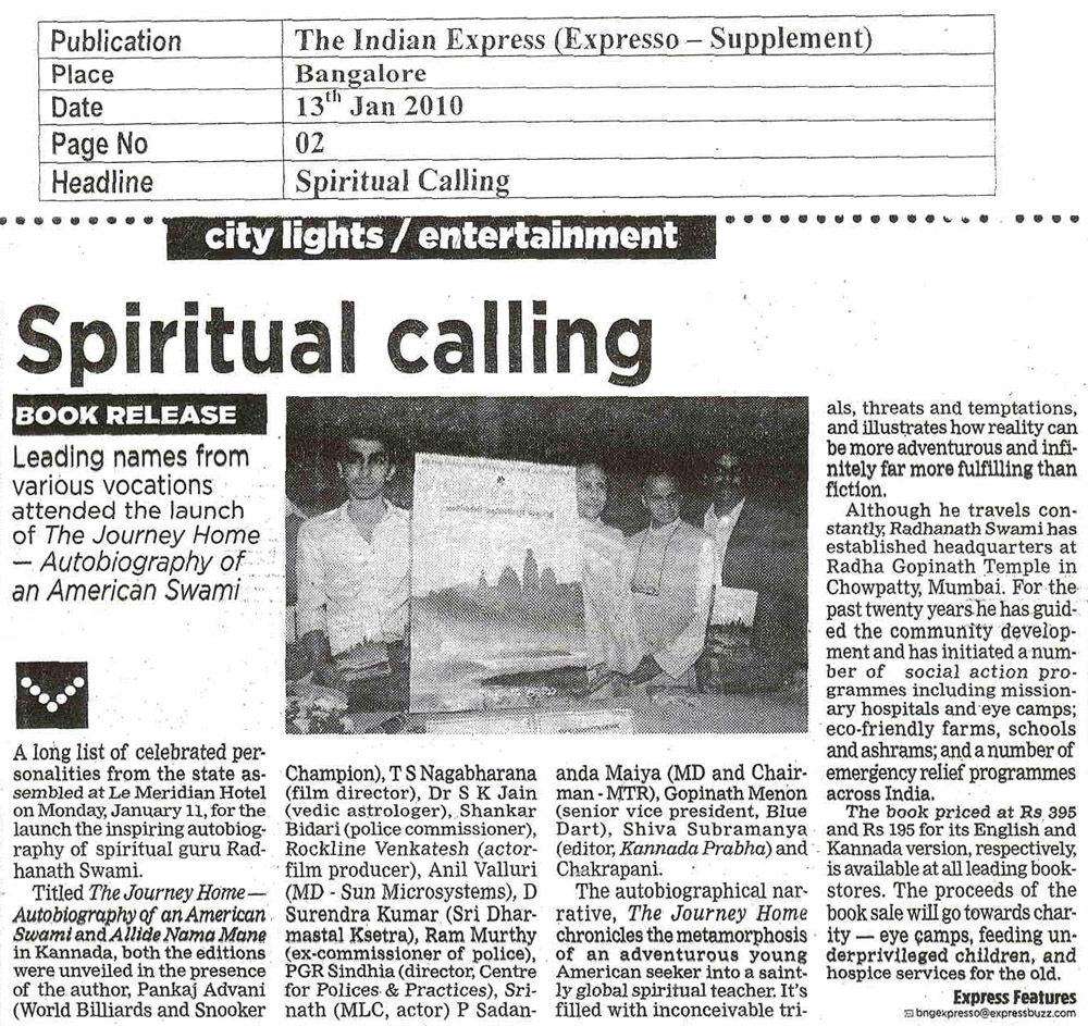 The Journey Home Book Launch in Indian Express, Bangalore