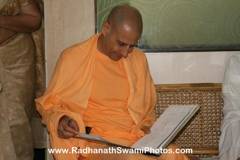 Radhanath Swami Reading a Book