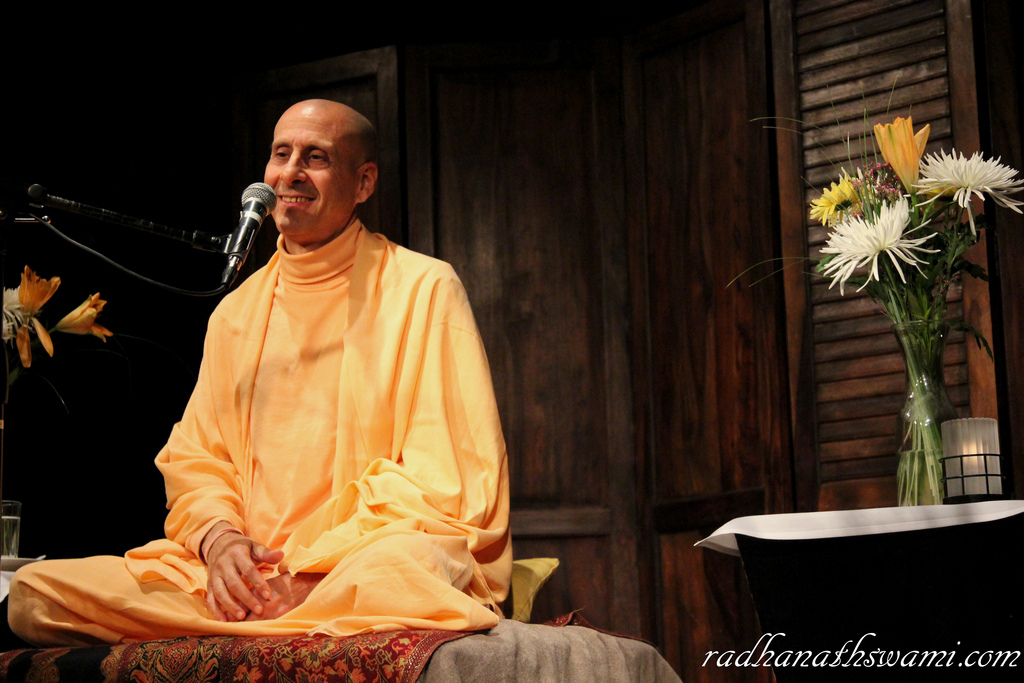 Radhanath Swami giving a Lecture