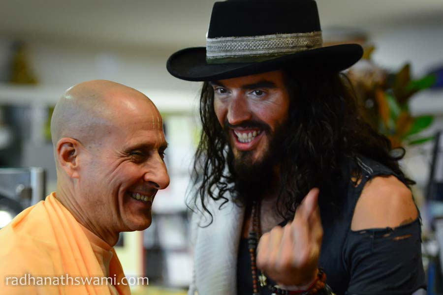 HH Radhanath Swami and Russell Brand