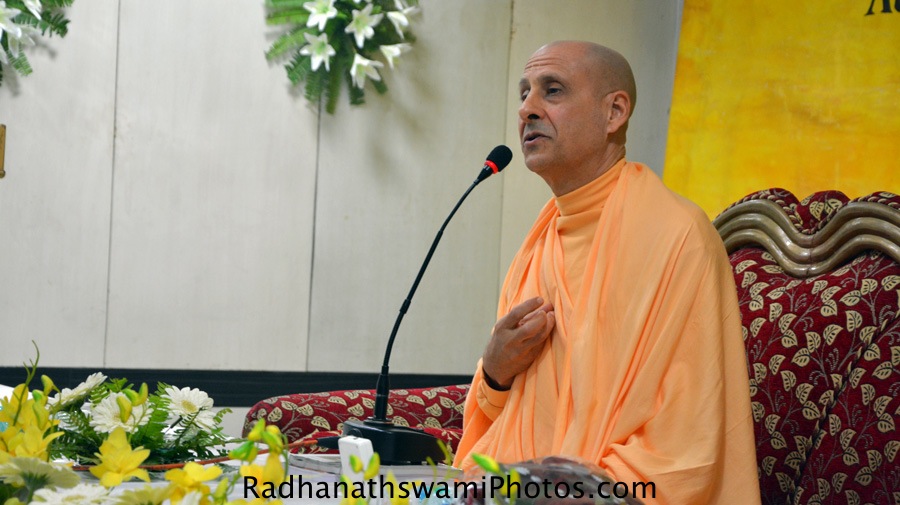 Talk by Radhanath Swami during the book launch at Patna