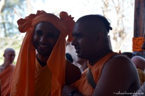 Devotees at Gev Temple