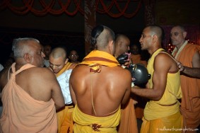 Devotees taking deities to rest