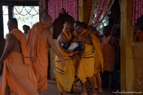 Devotees taking lord for abhishek