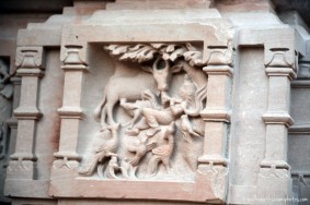 Sculpting on temple wall