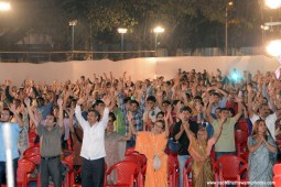 Devotees dancing for Kirtan by Radhanath Swami