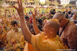 Radhanath Swami during pushya Abhishek festival